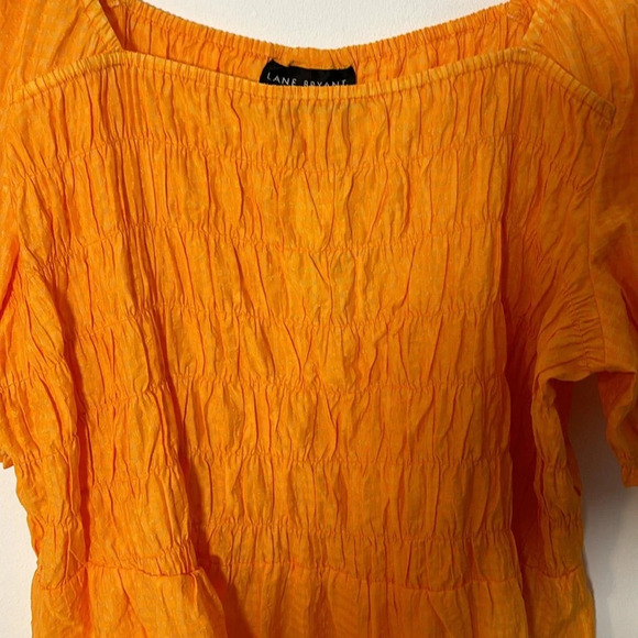 Lane Bryant Illusion Smocked Bodice Short Sleeve Blouse Top Women Size 22 NWT - Picture 5 of 10